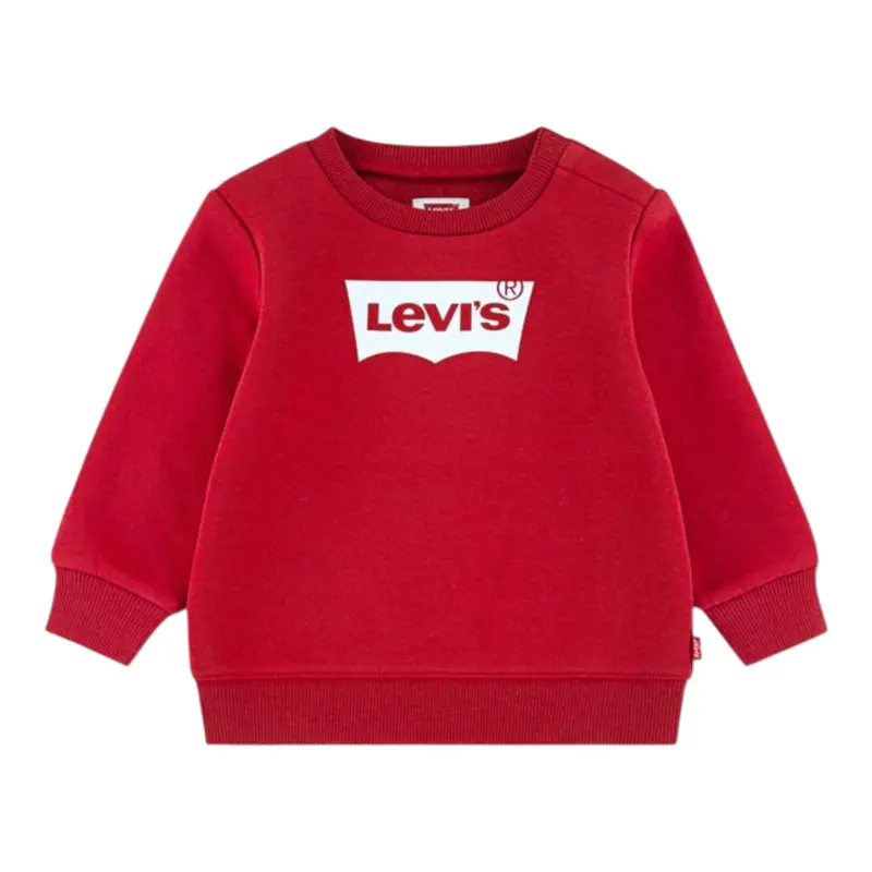 Levi'S Felpa Chiusa Girocollo con Logo tinta unita Rosso per Neonato