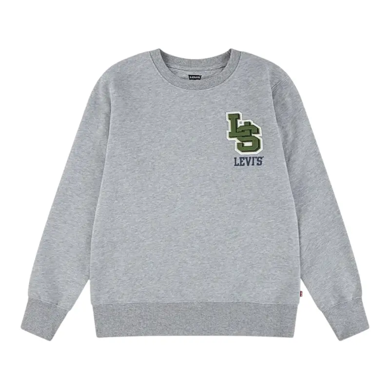 Levi'S Felpa Chiusa Girocollo tinta unita Grigio per Bambino