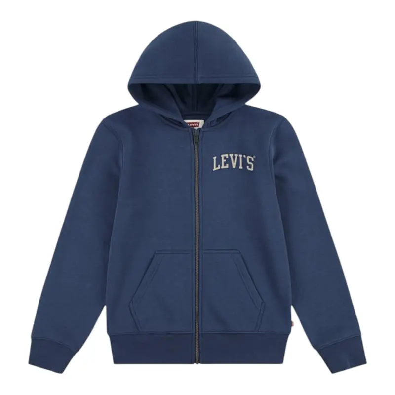 Levi'S Felpa Xon Zip E Cappuccio tinta unita Blu per Bambino