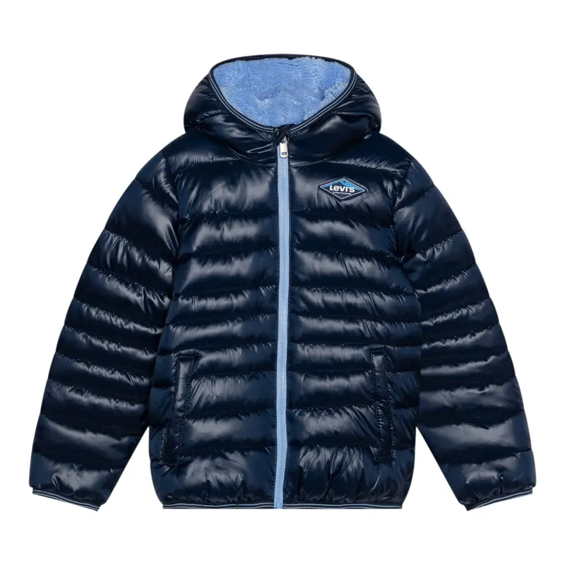 Levi'S Giubbino tinta unita con Cappuccio Blu per Neonato