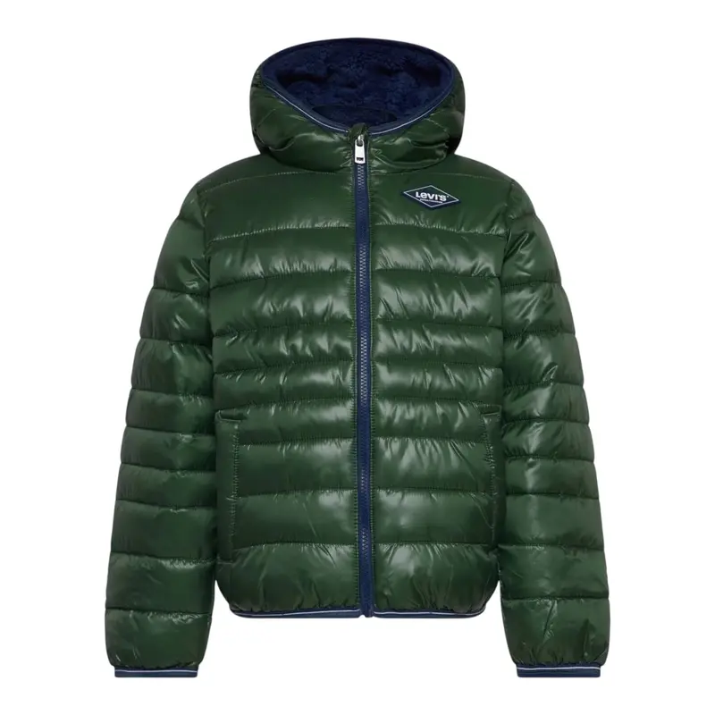 Levi'S Giubbino tinta unita con Cappuccio Verde per Bambino