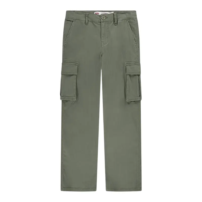Levi'S Pantalone tinta unita con Girovita Regolabile Verde per Bambino