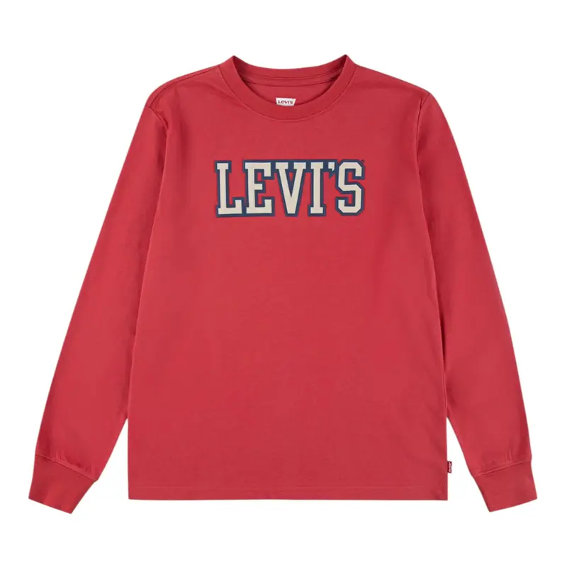Levi'S Shirt Girocollo tinta unita con Lofo Rosso per Bambino