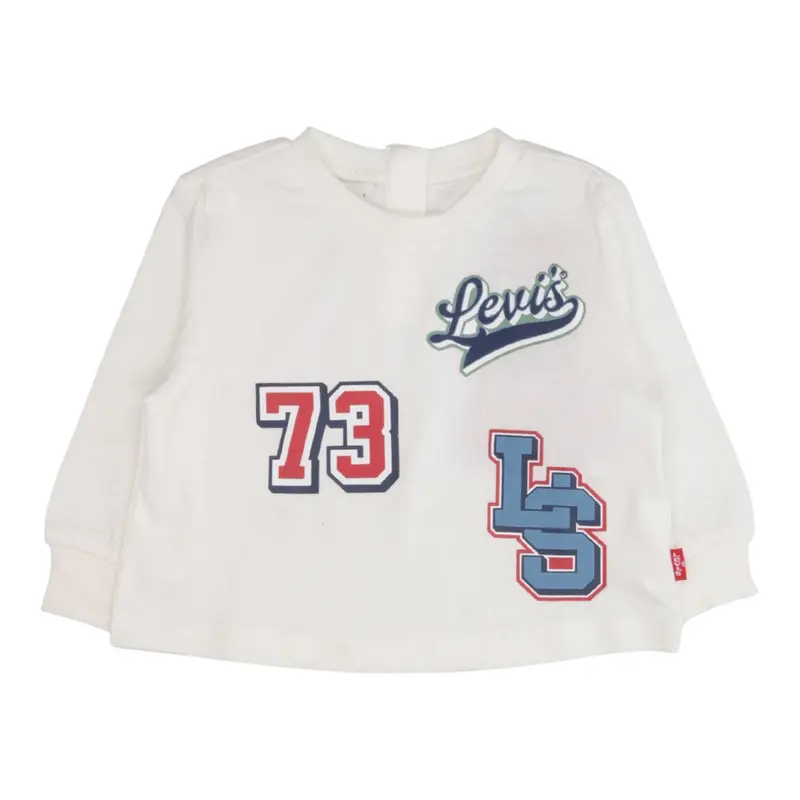 Levi'S Shirt Girocollo tinta unita con Stampe Bianco per Neonato