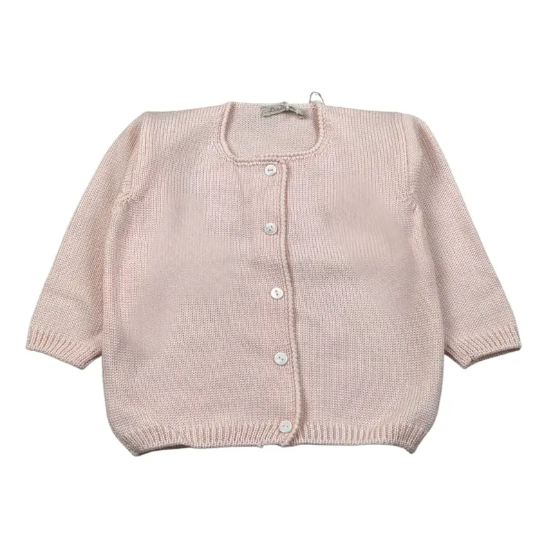 Little Bear Cardigan Tint Unita Rosa per Neonata