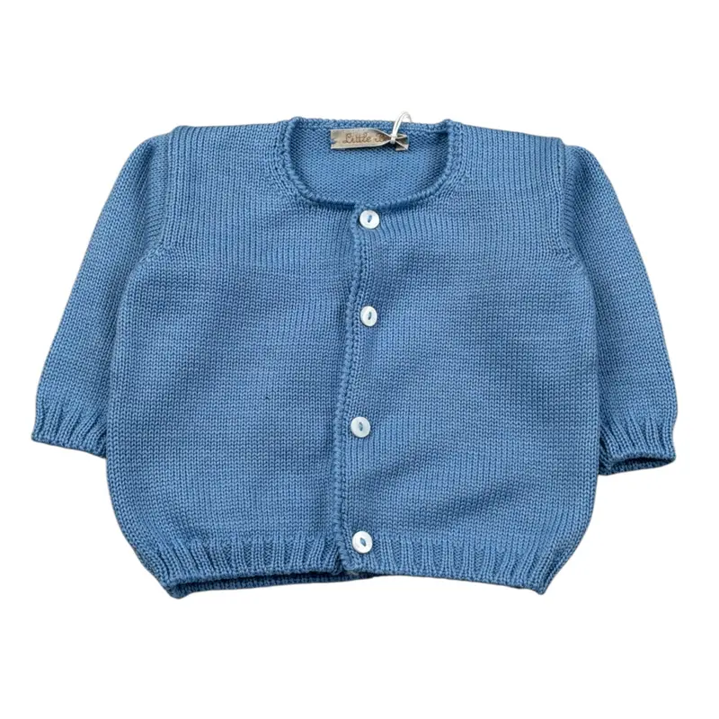 Little Bear Cardigan tinta unita Cielo per Neonato