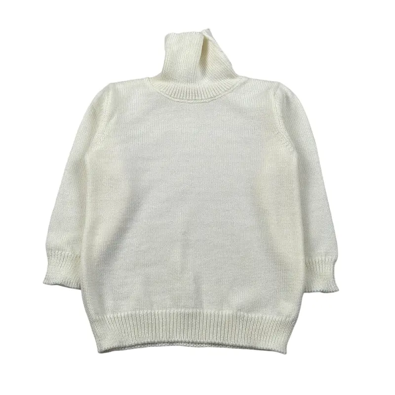Little Bear Maglia Collo Alto tinta unita Panna per Neonato