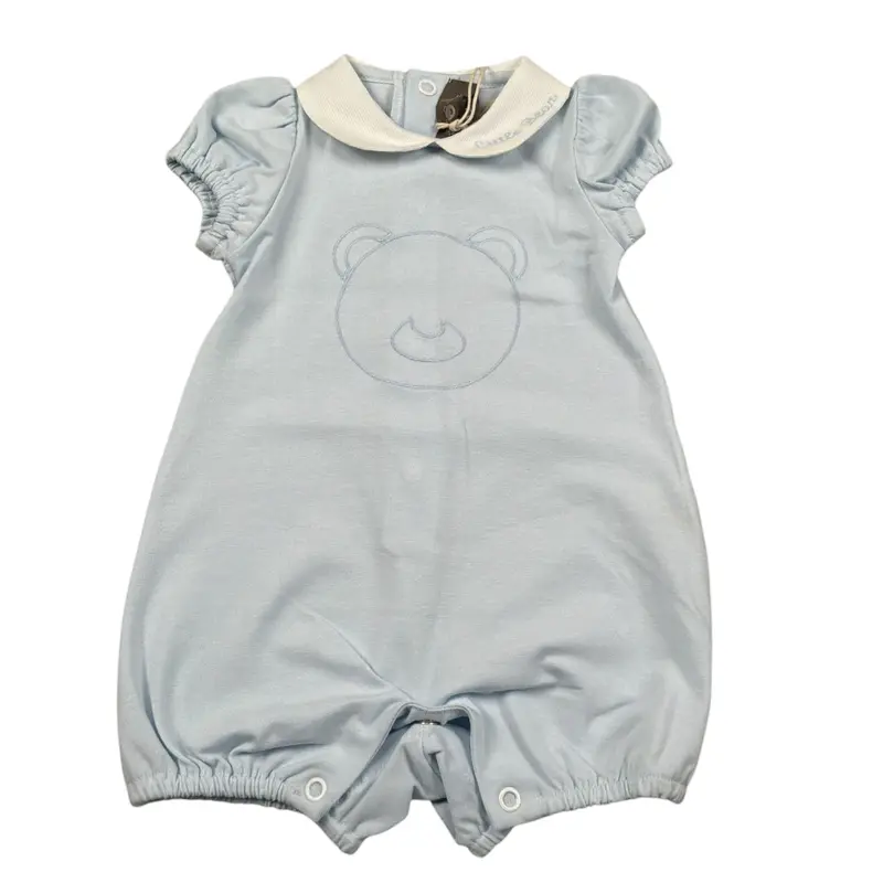 Little Bear Pagliaccetto Mezza Manica tinta unita Azzurro per Neonato