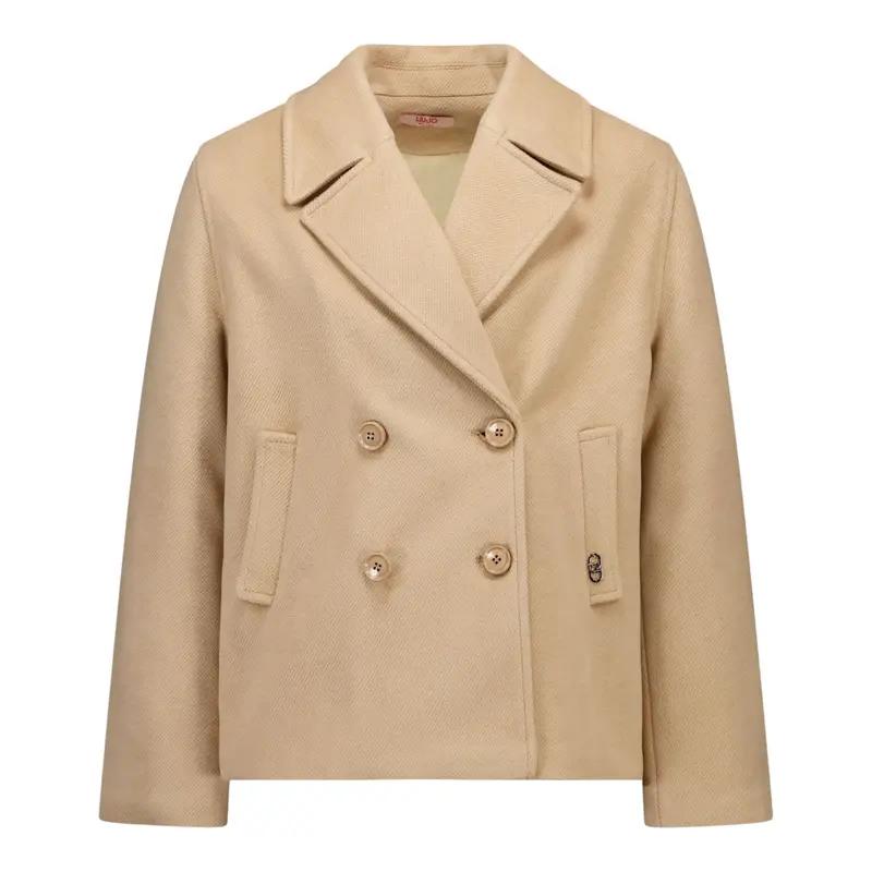 Liu Jo Cappotto tinta unita con Bottoni Beige per Bambina
