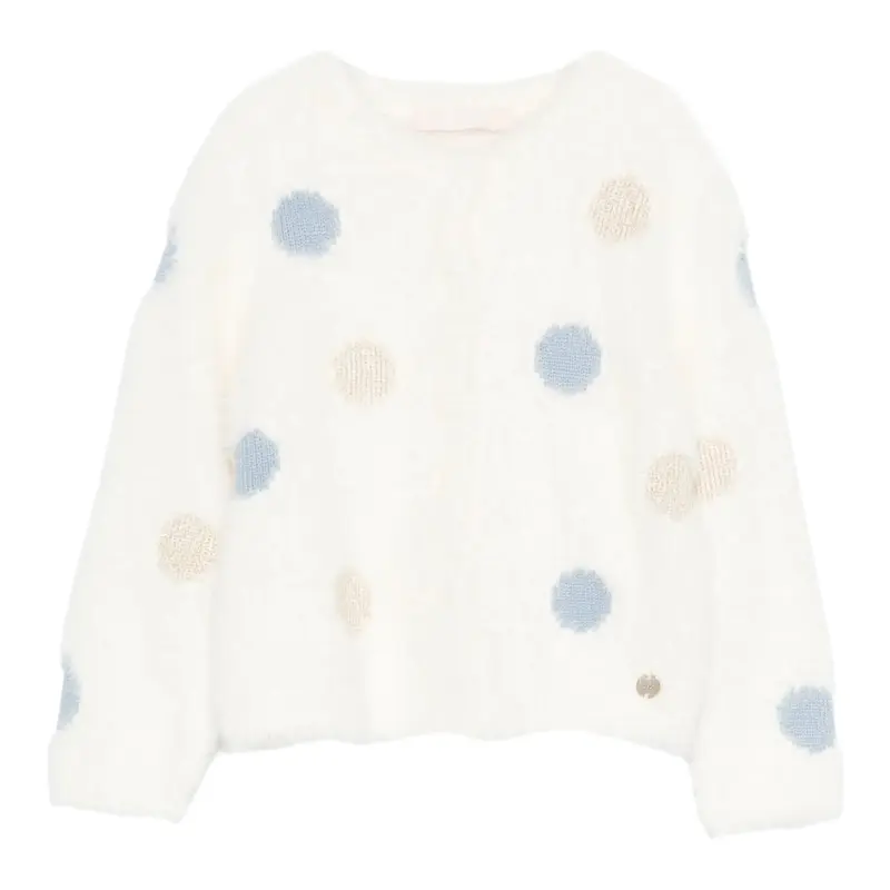 Liu Jo Cardigan tinta unita con Ricami Panna per Bambina