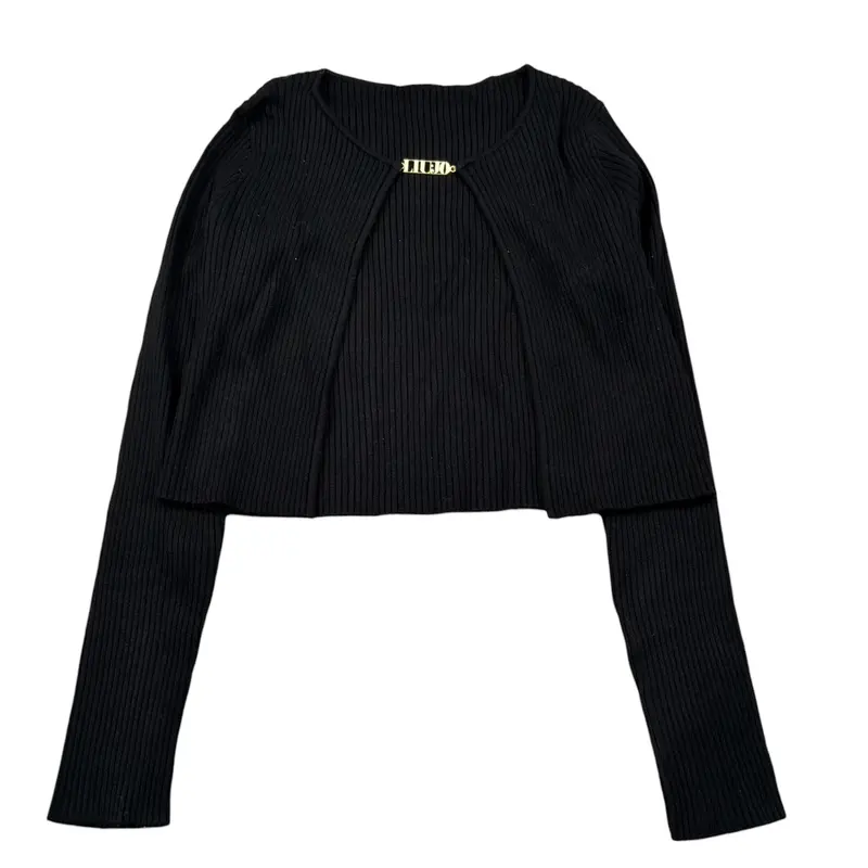 Liu Jo Cardigan tinta unita Nero per Bambina