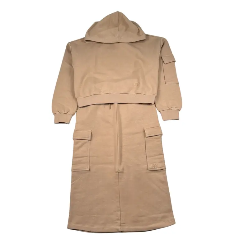 Liu Jo Completo 2 Pezzi Felpa-Gonna tinta unita Beige per Bambina