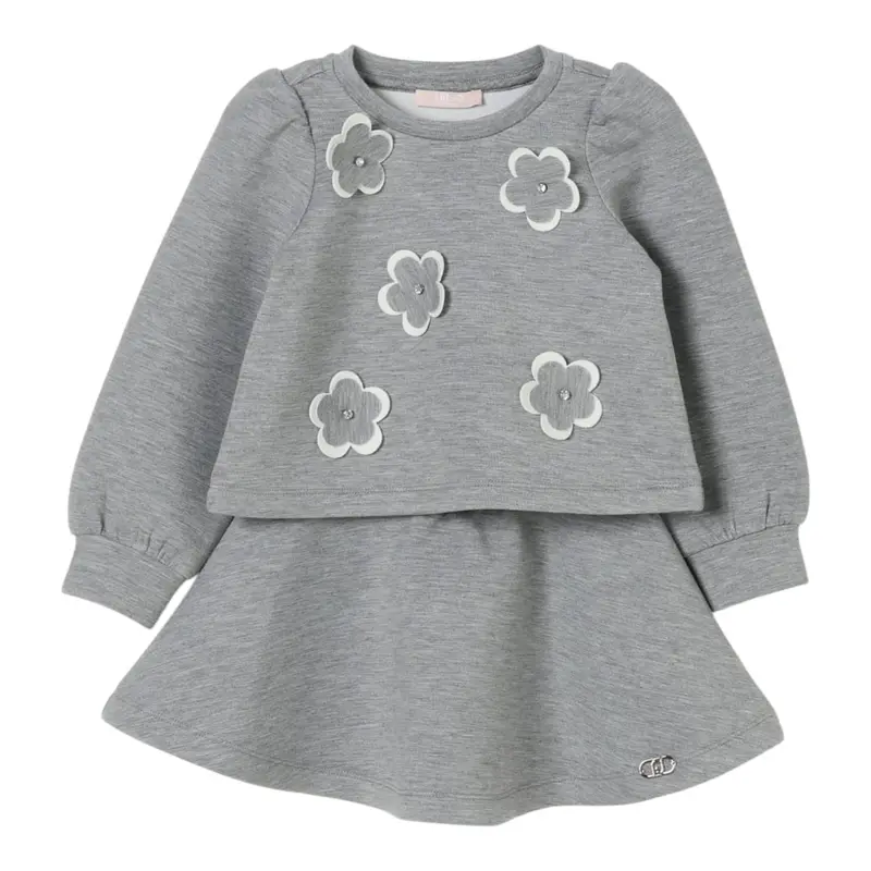 Liu Jo Completo 2 Pezzi Felpa-Pantalone tinta unita Grigio per Bambina