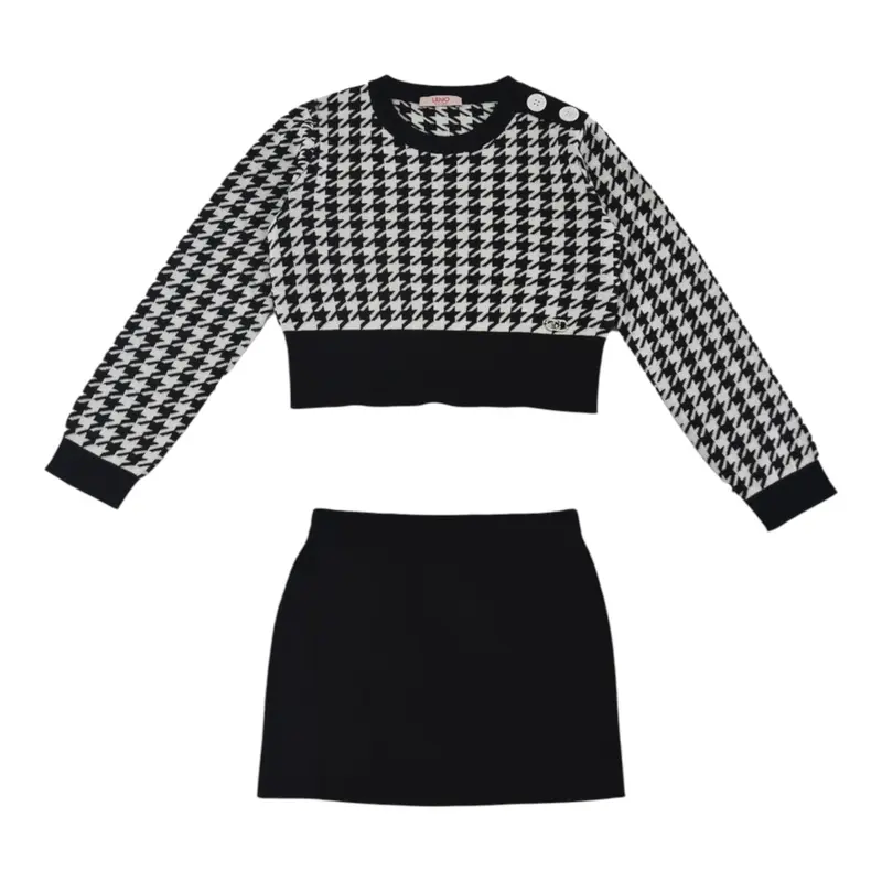 Liu Jo Completo 2 Pezzi Maglia-Gonna Bianco/Nero per Bambina