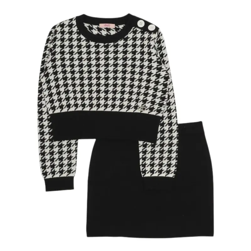 Liu Jo Completo 2 Pezzi Maglia-Gonna Bianco/Nero per Bambina