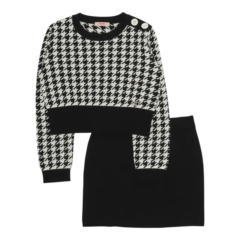 Liu Jo Completo 2 Pezzi Maglia-Gonna Bianco/Nero per Bambina