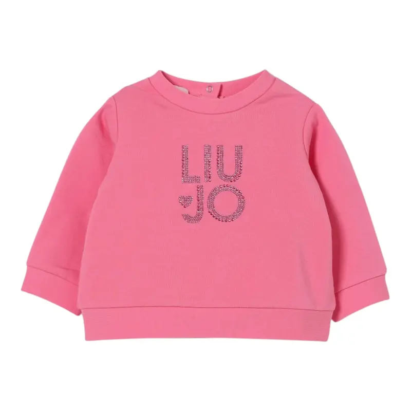 Liu Jo Felpa Chiusa Girocollo tinta unita Rosa per Neonata