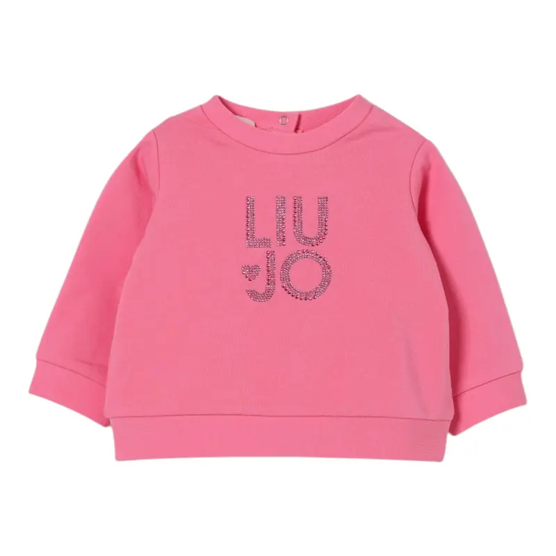 Liu Jo Felpa Chiusa Girocollo tinta unita Rosa per Neonata