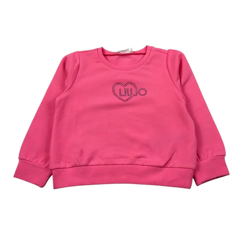 Liu Jo Felpa Xhiusa Girocollo con Brillantini Rosa per Neonata