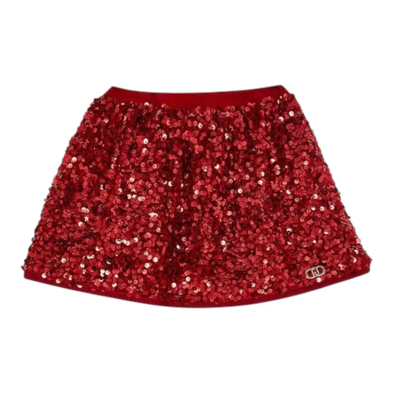Liu Jo Gonna tinta unita con Paillettes Rosso per Neonata