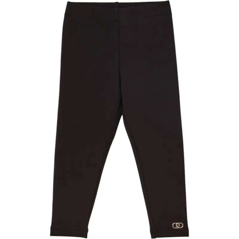 Liu Jo Leggins tinta unita con Logo Nero per Bambina