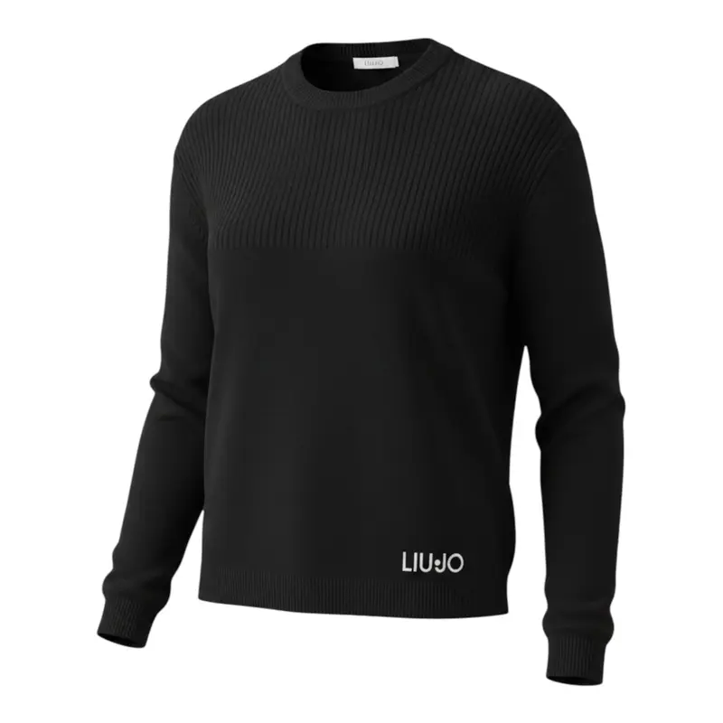Liu Jo Maglia Girocollo tinta unita Nero per Bambina