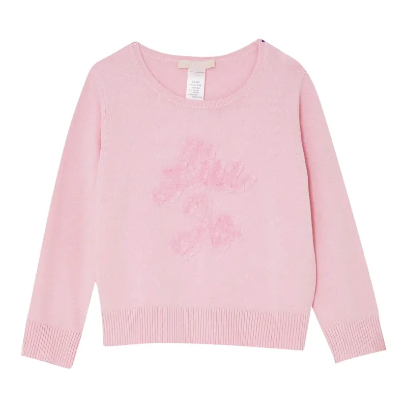 Liu Jo Maglia tinta unita con Ricamo Rosa per Neonata