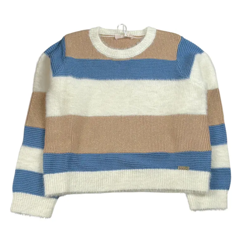 Liu Jo Maglia Tricolore con Fantasia A Righe Panna per Bambina