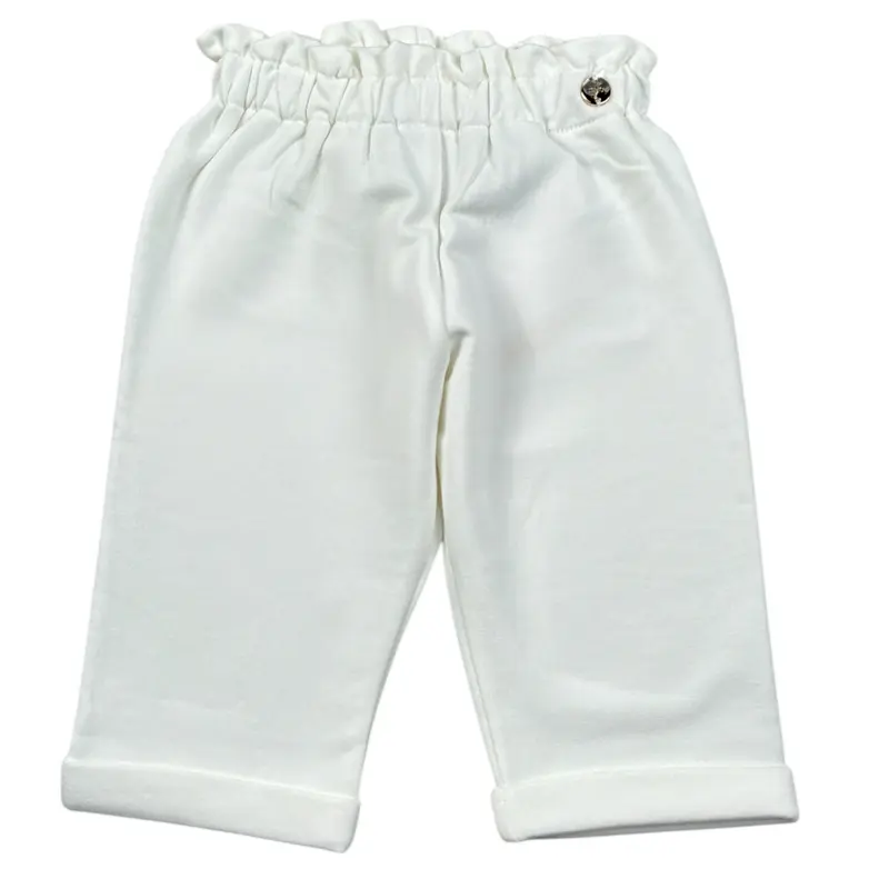 Liu Jo Pantalone tinta unita con Elastico In Vita Bianco per Neonata