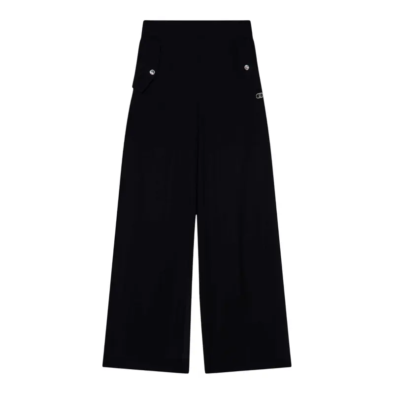 Liu Jo Pantalone tinta unita con Elastico In Vita Nero per Bambina