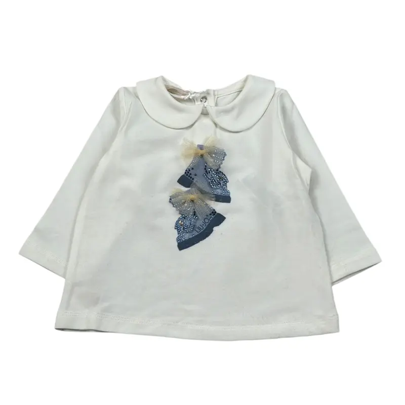 Liu Jo Shirt tinta unita con Colletto Panna per Neonata