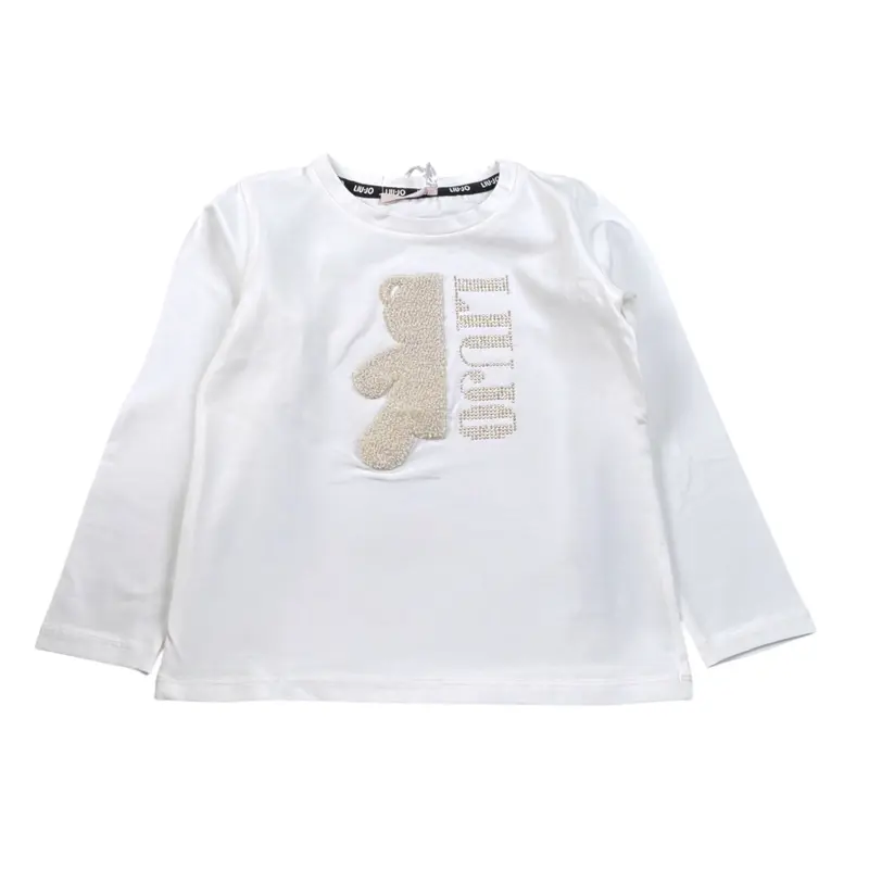 Liu Jo Shirt tinta unita con Stampa Bianco per Bambina