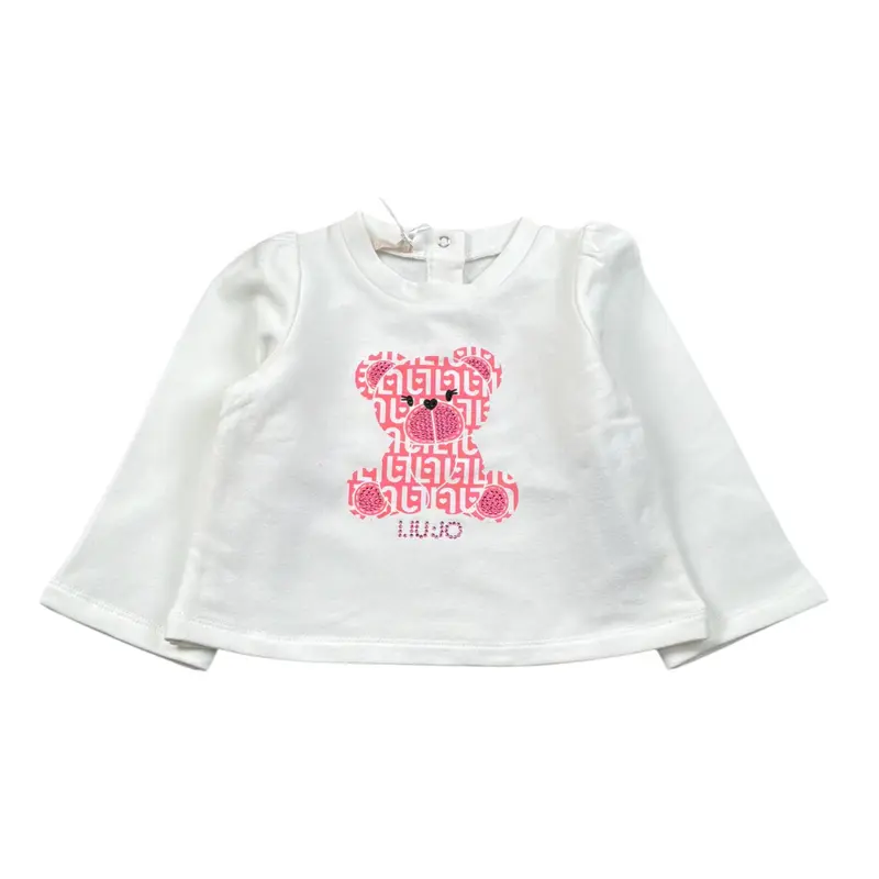 Liu Jo Shirt tinta unita con Stampa Bianco per Neonata
