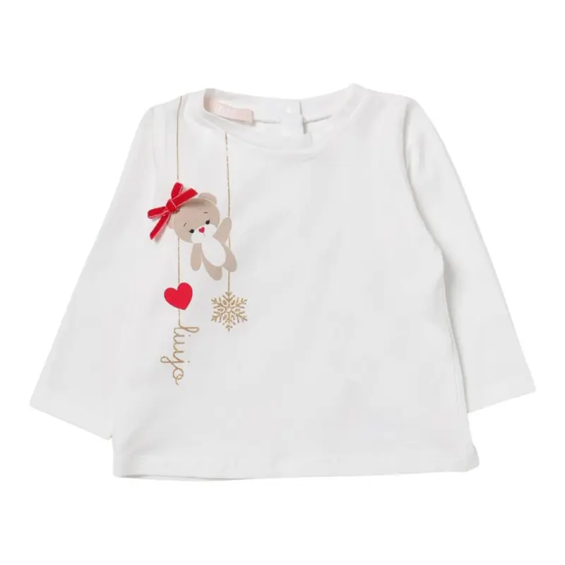 Liu Jo Shirt tinta unita con Stampa Bianco per Neonata