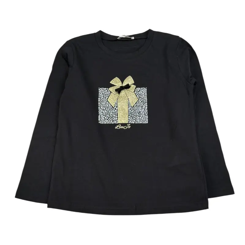 Liu Jo Shirt tinta unita con Stampa Nero per Neonata