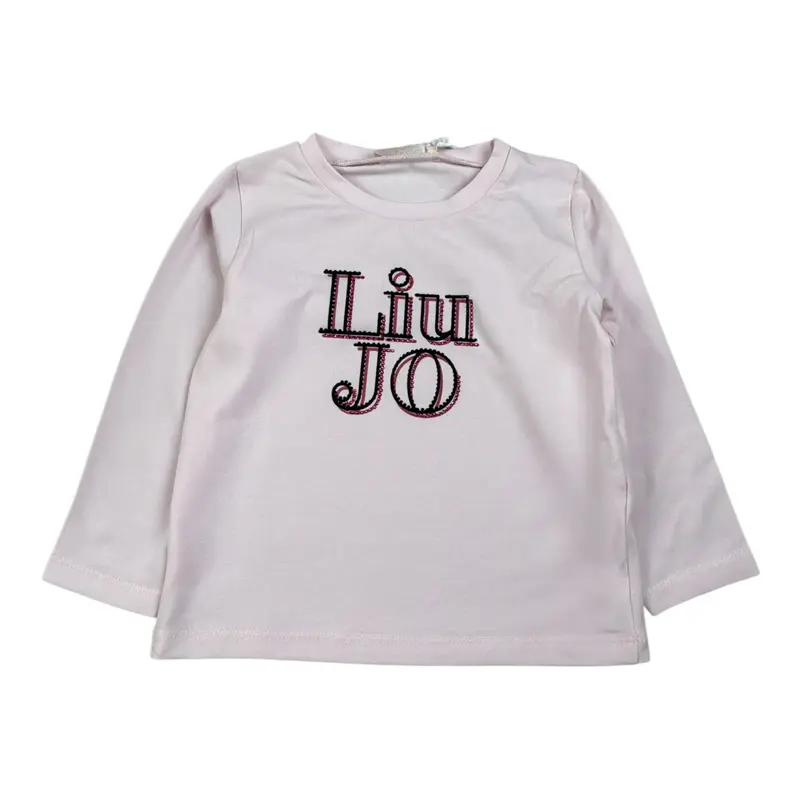 Liu Jo Shirt tinta unita con Stampa Rosa per Neonata