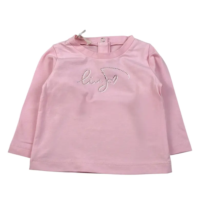 Liu Jo Shirt tinta unita con Stampa Rosa per Neonata