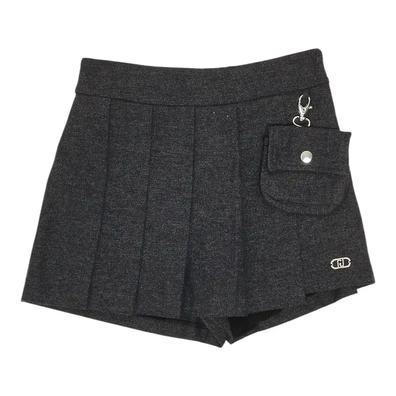 Liu Jo Short tinta unita con Elastico In Vita Grigio per Bambina