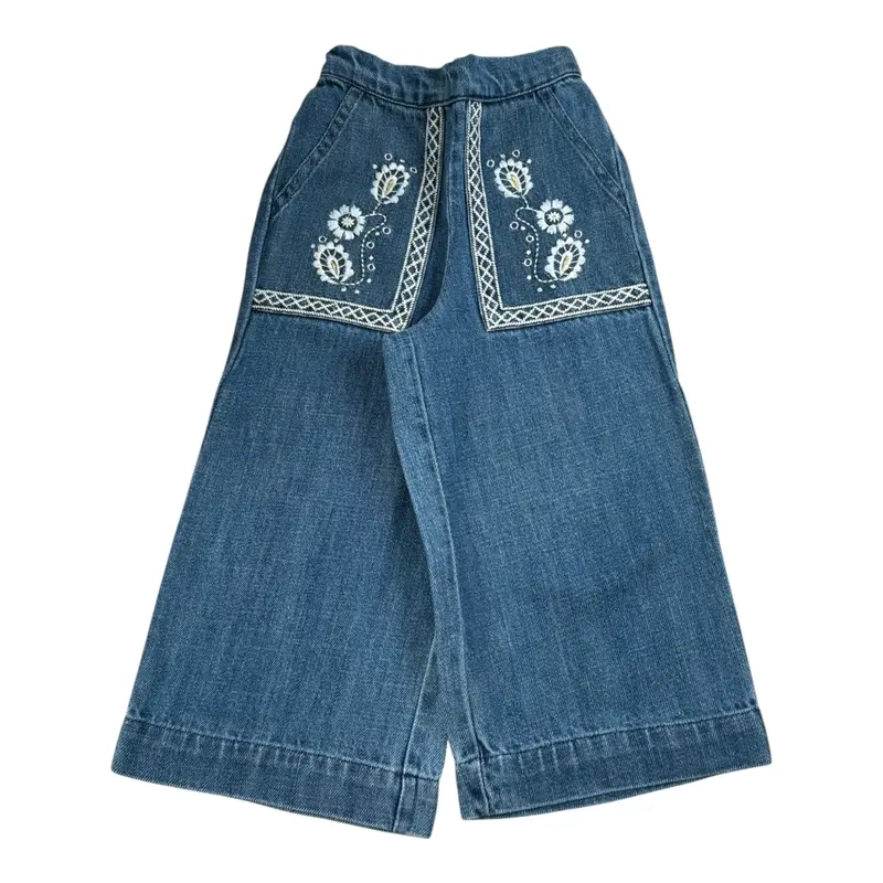 Louise Misha Jeans tinta unita con Ricami Blu per Bambina
