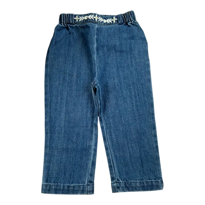 Louise Misha Jeans tinta unita con Ricami Blu per Neonata