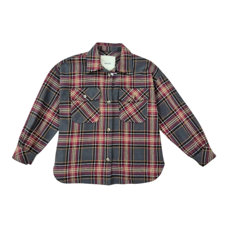 Lu Lu By Miss Grant Camicia Bicolore con Fantasia A Quadri Grigio per Bambina