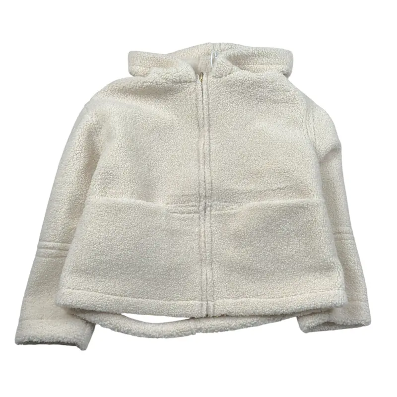Lu Lu By Miss Grant Cappotto Modello Teddy tinta unita con Zip Panna per Bambina