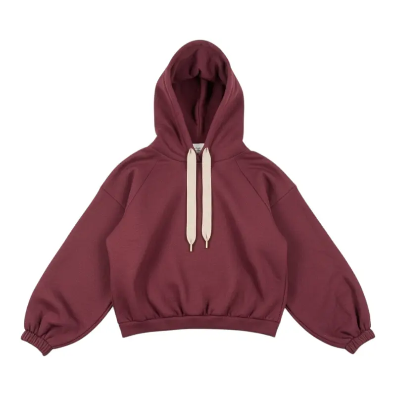 Lu Lu By Miss Grant Felpa tinta unita con Cappuccio Bordeaux per Bambina