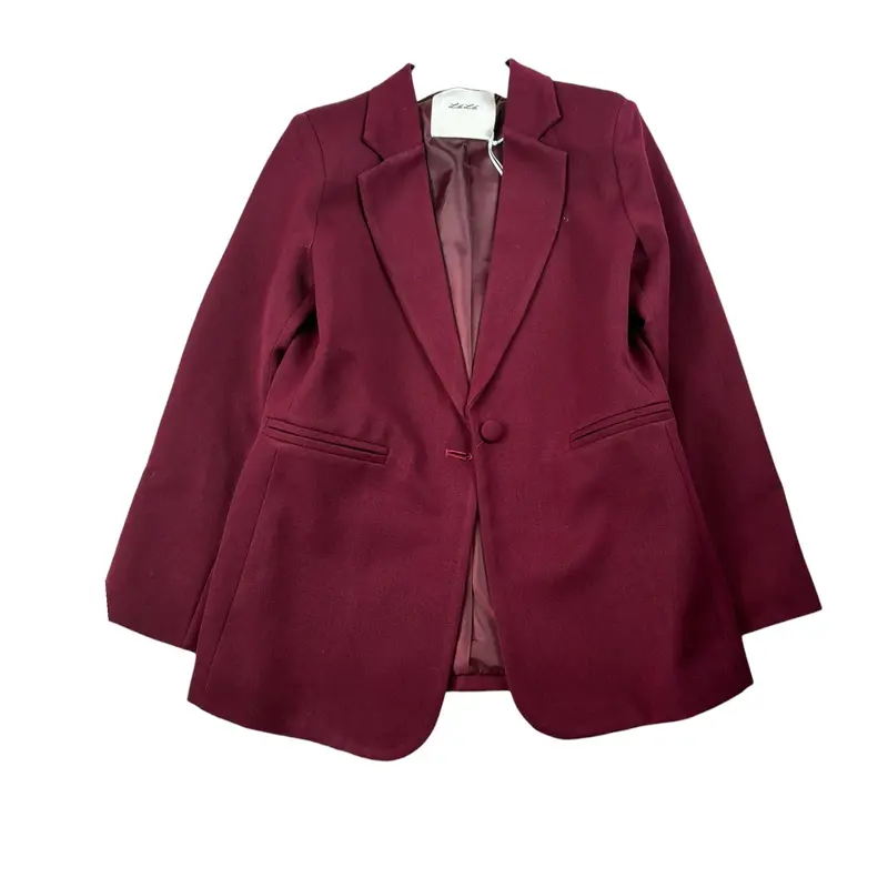 Lu Lu By Miss Grant Giacca tinta unita con Bottone Bordeaux per Bambina
