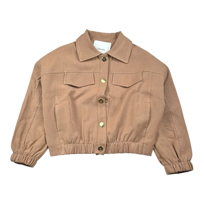 Lu Lu By Miss Grant giubbino tinta unita con Bottoni Beige per Bambina