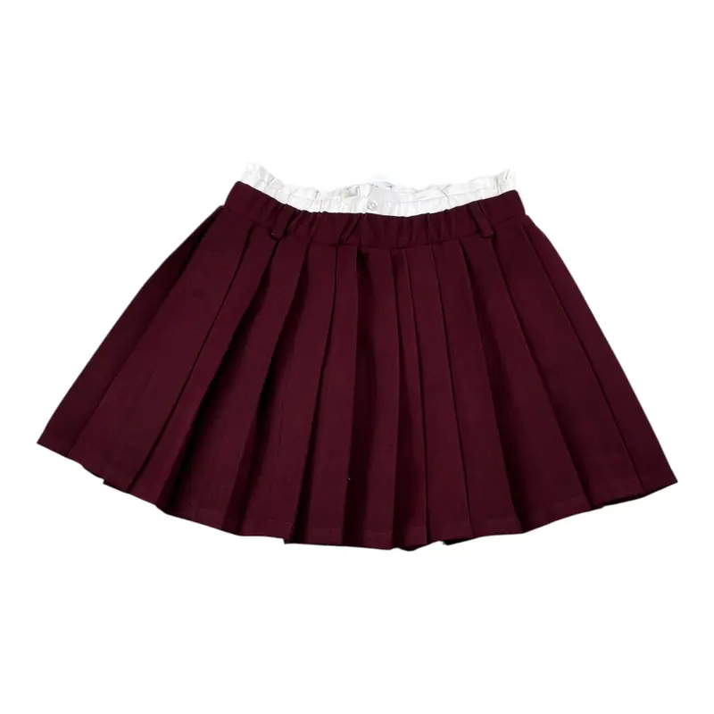 Lu Lu By Miss Grant Gonna tinta unita con Elastico In Vita Bordeaux per Bambina