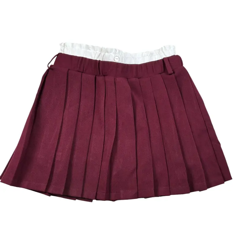 Lu Lu By Miss Grant Gonna tinta unita con Elastico In Vita Bordeaux per Bambina