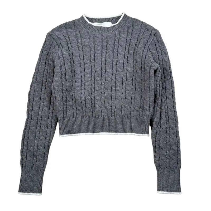 Lu Lu By Miss Grant Maglia tinta unita con Trecce Grigio per Bambina