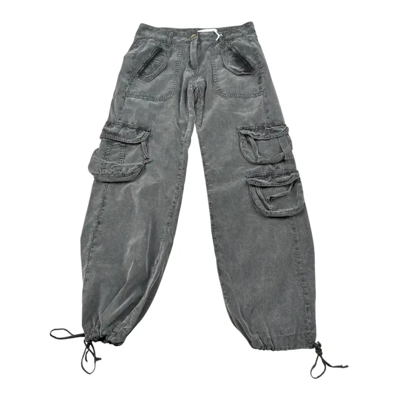 Lu Lu By Miss Grant Pantalone tinta unita Modello Palazzo con Elastici Grigio per Bambina