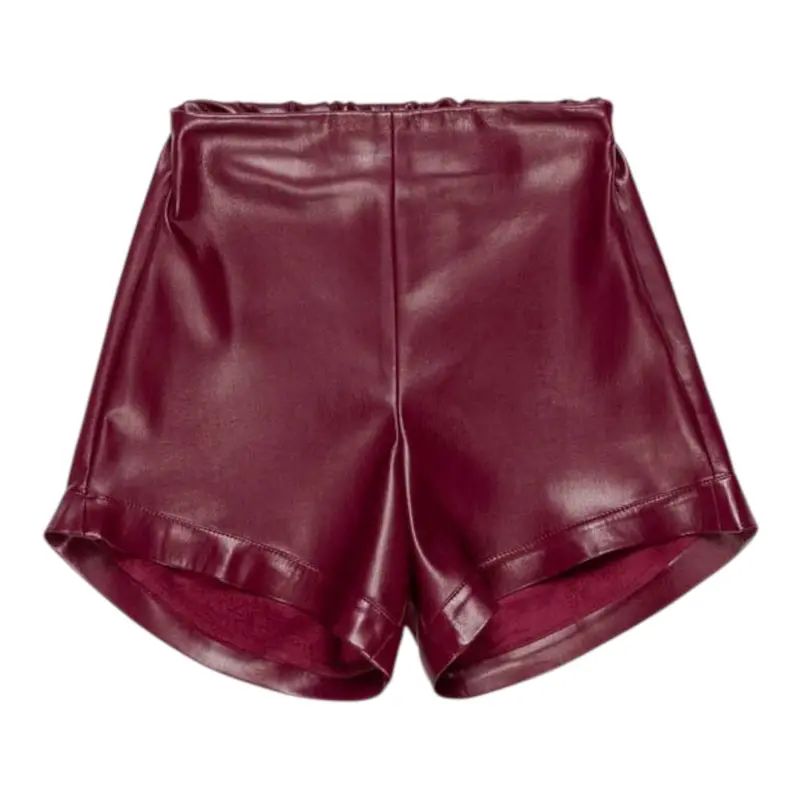 Lu Lu By Miss Grant Short Ecopelle tinta unita Bordeaux per Bambina